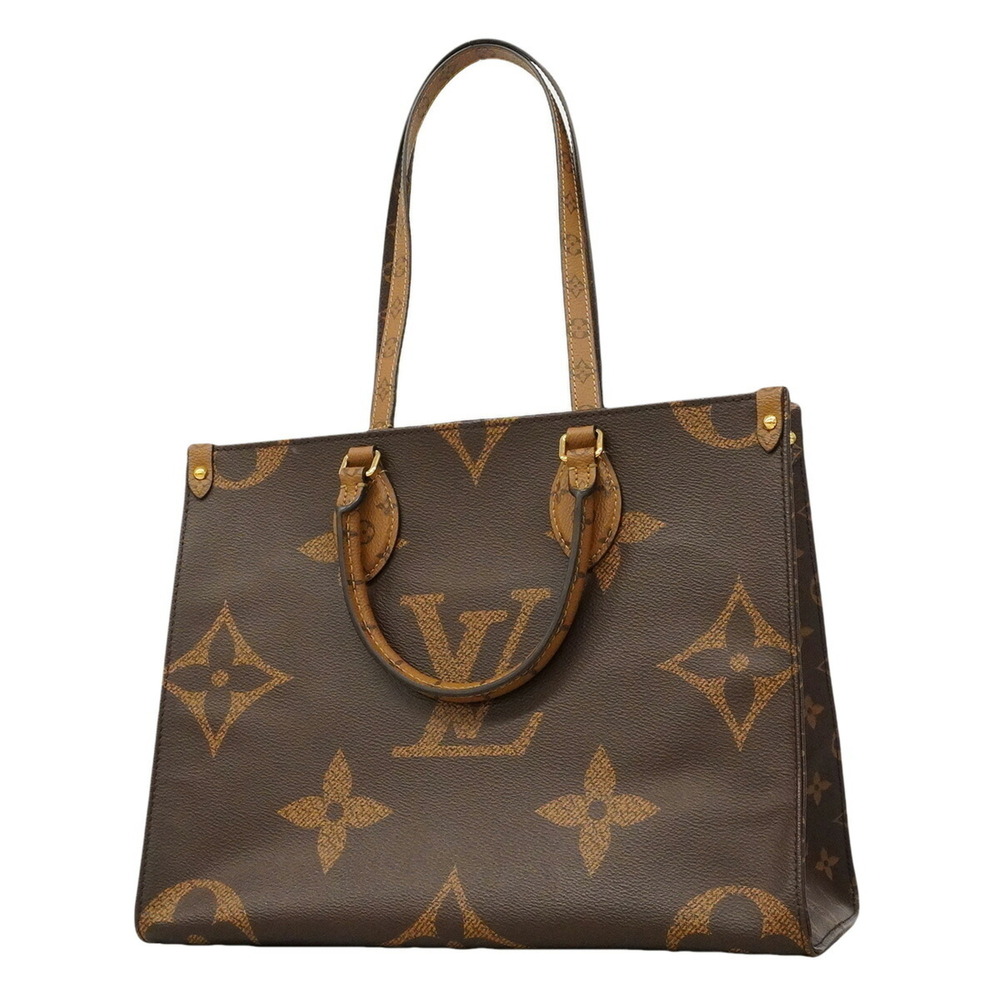 Louis Vuitton Monogram Giant Reverse OnTheGo MM Tote Bag M45321 Brown 2-way b...